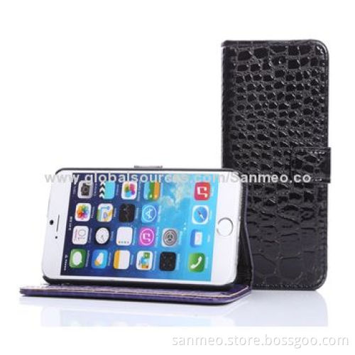 Leather Mobile Phone Case for iPhone 6, Perfectly Fits the Shape, Alligator Pattern, Holder, WalletNew
